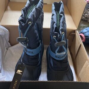 Sorel Kids Black and Blue Snow Boots